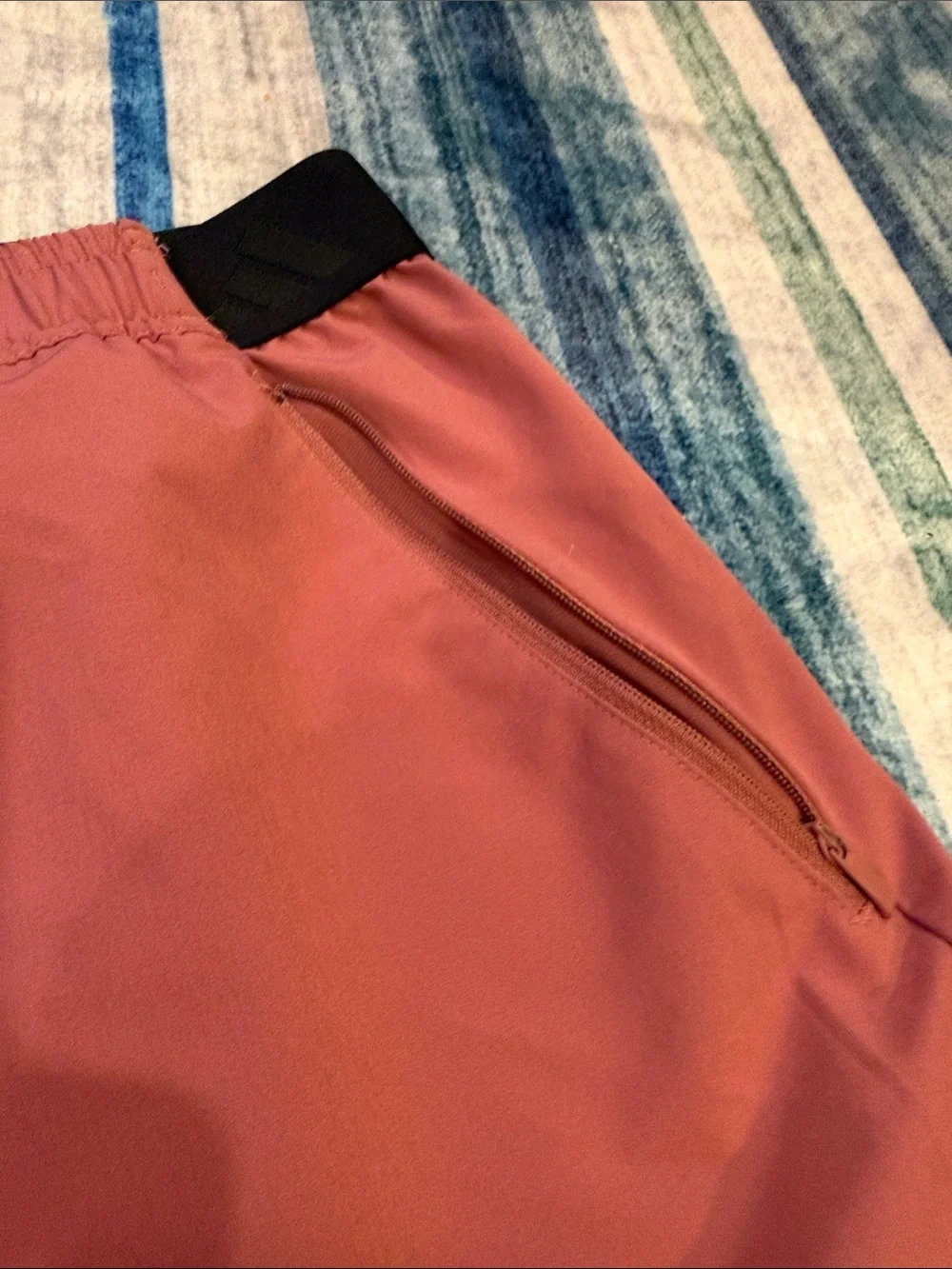 adidas Mauve Athletic Shorts with Black Waistband